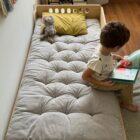 cama montessori reversible y evolutiva irqichay, camas para niños, colchón de algodon natural, camas infantiles, cuna bebe, cama bebé, muebles montessori